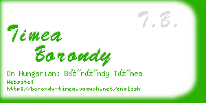 timea borondy business card